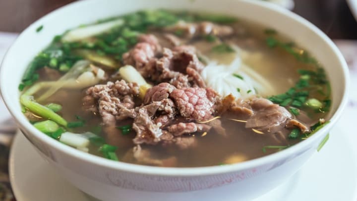 Bowl of pho from Pho 96 near Odyssey Lake in Brunswick, Georgia