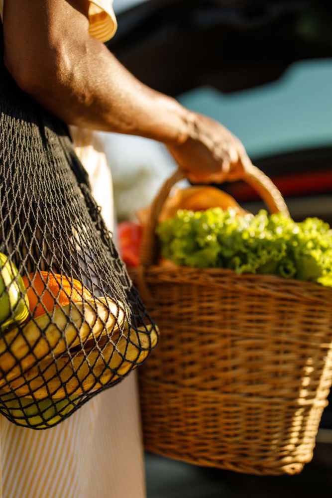 Resident shopping for groceries near Fredericksburg Place Apartments in San Antonio, Texas