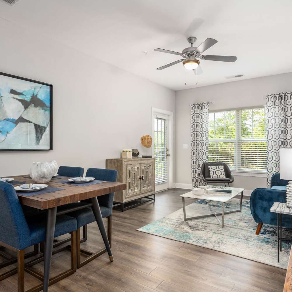 Dining Area And Living Room at Retreat at the Park in Burlington, North Carolina