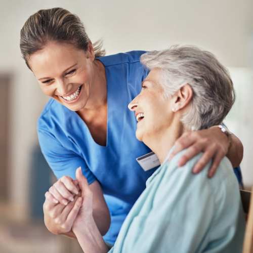 Resident and caretaker at Clearwater at North Tustin in Santa Ana, California