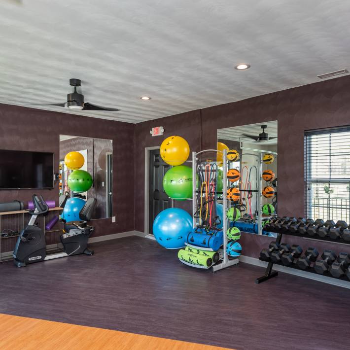 Well equipped fitness center at Magnolia Run, Virginia Beach, Virginia
