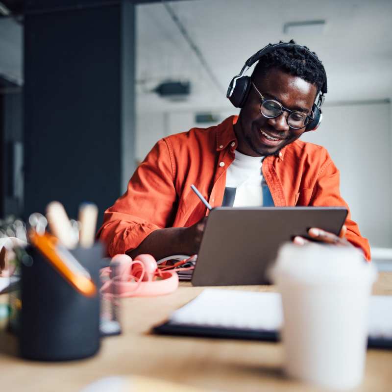 A student studying at Scotts Edge, Richmond, Virginia