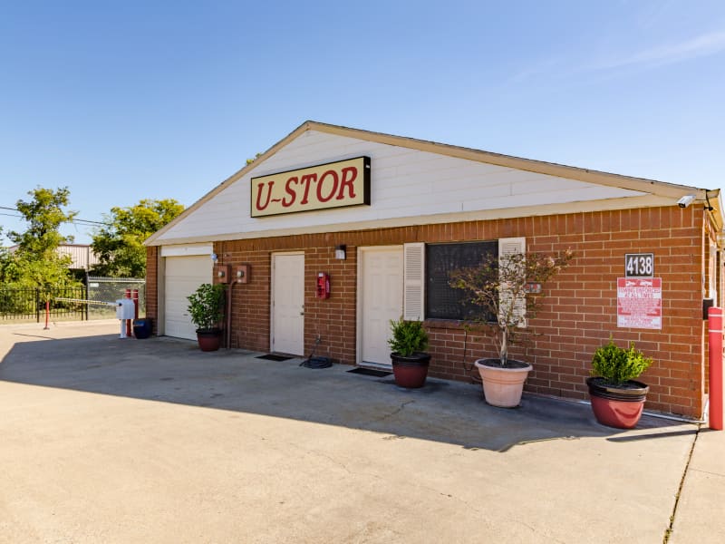 An exterior view of the office at U-Stor Forest Lane in Garland, Texas
