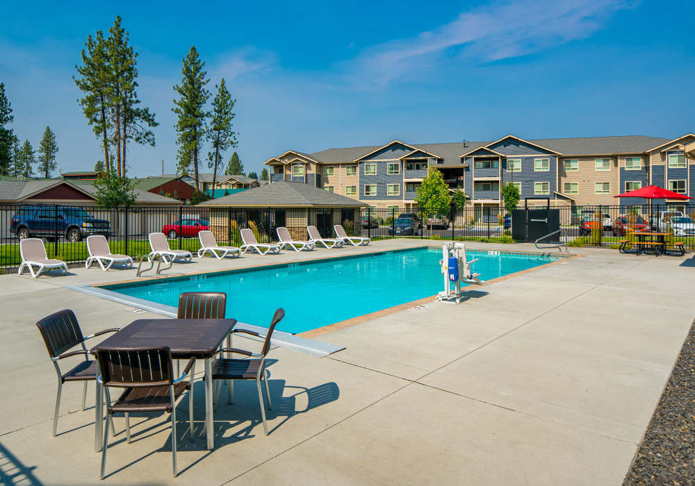 Outdoor swimming pool at Copper River in Spokane, Washington
