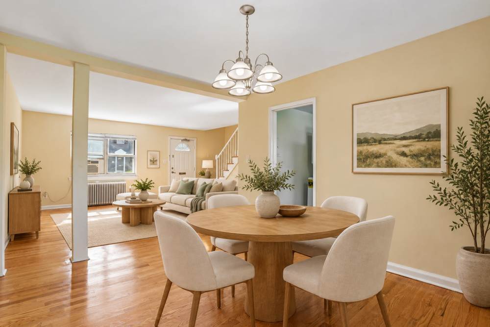Dining Room that opens into the living room in Elmwood Park, New Jersey