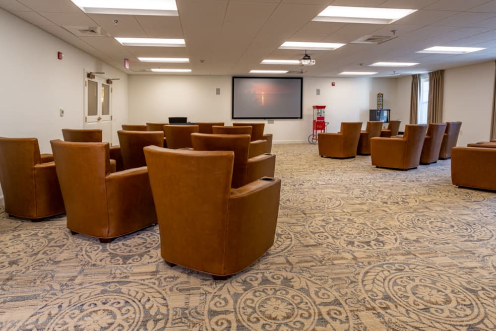 Movie theatre at The Harmony Collection at Roanoke - Assisted Living in Roanoke, Virginia