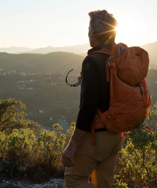 Resident going for a hike near Landmark Apartments Phase II in Little Rock, Arkansas
