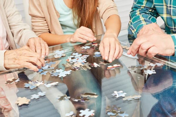 puzzles and other memory care activites in rittenhouse village portage indiana
