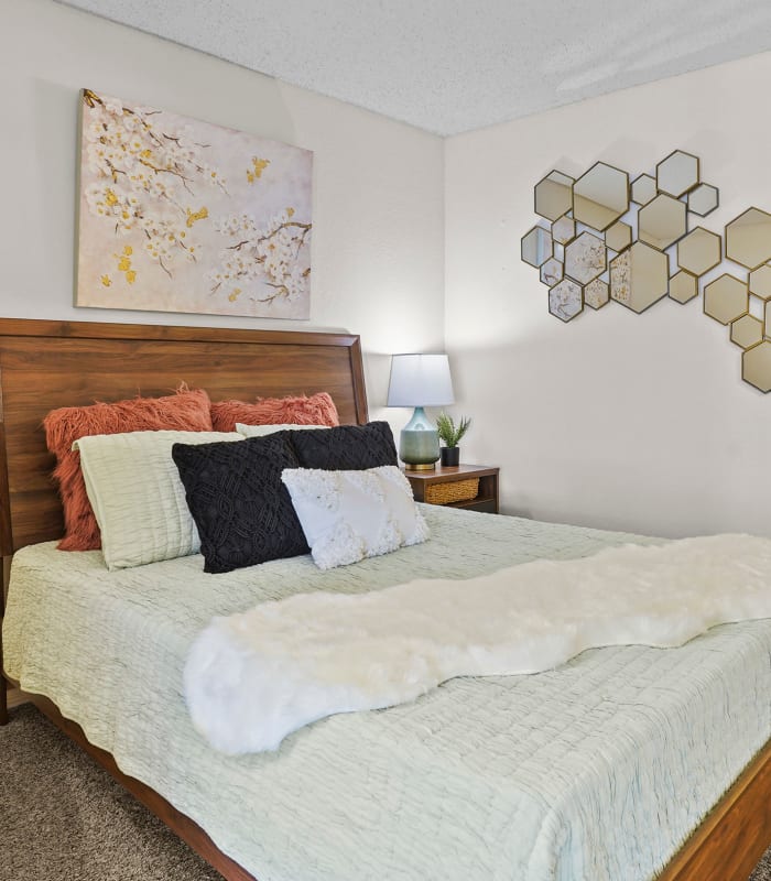 Bedroom at Raintree Apartments in Wichita, Kansas