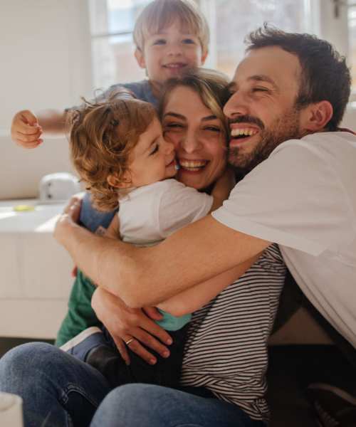 Happy family at Peachtree Apartments in Chesterfield, Missouri