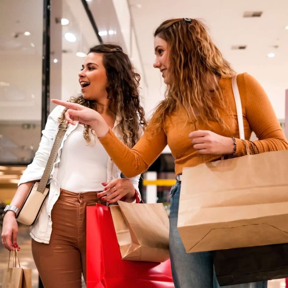 Resident women's shopping near Knoll Creek Apartments in Waterloo, Indiana