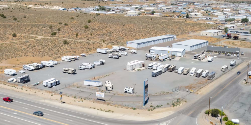 RV storage lot at Sierra Boat and RV Storage in Carson City, Nevada