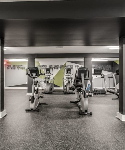 Fitness center at Radius at Ten Mile in Southfield, Michigan