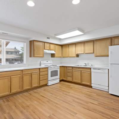 Kitchen with ample storage at Hillside in Joint Base Lewis McChord, Washington