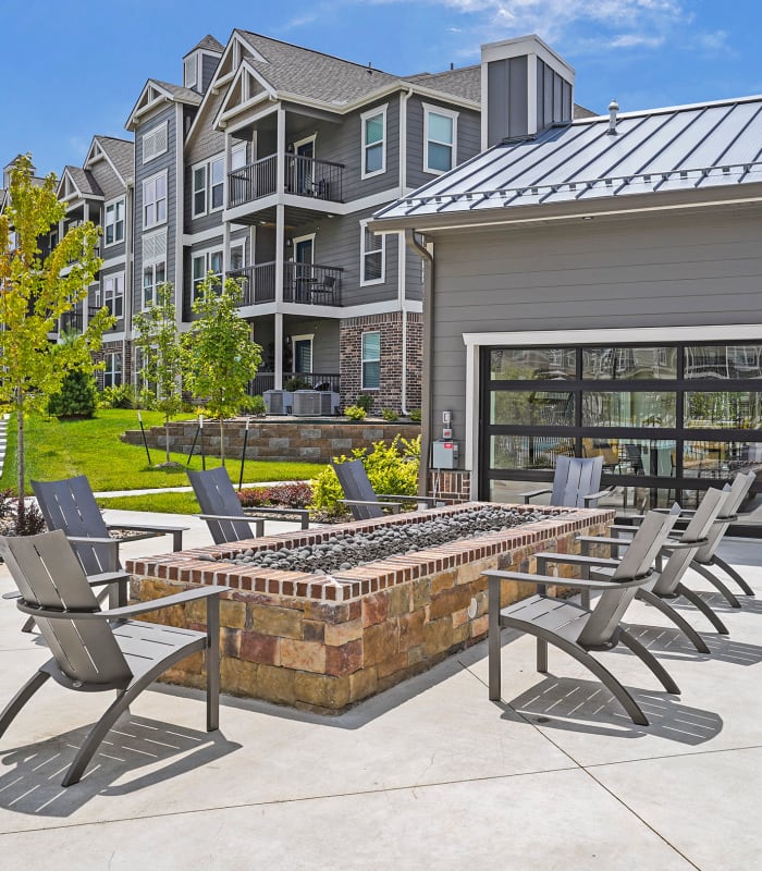 Outside fire pit at Center 301 Apartments in Belton, Missouri