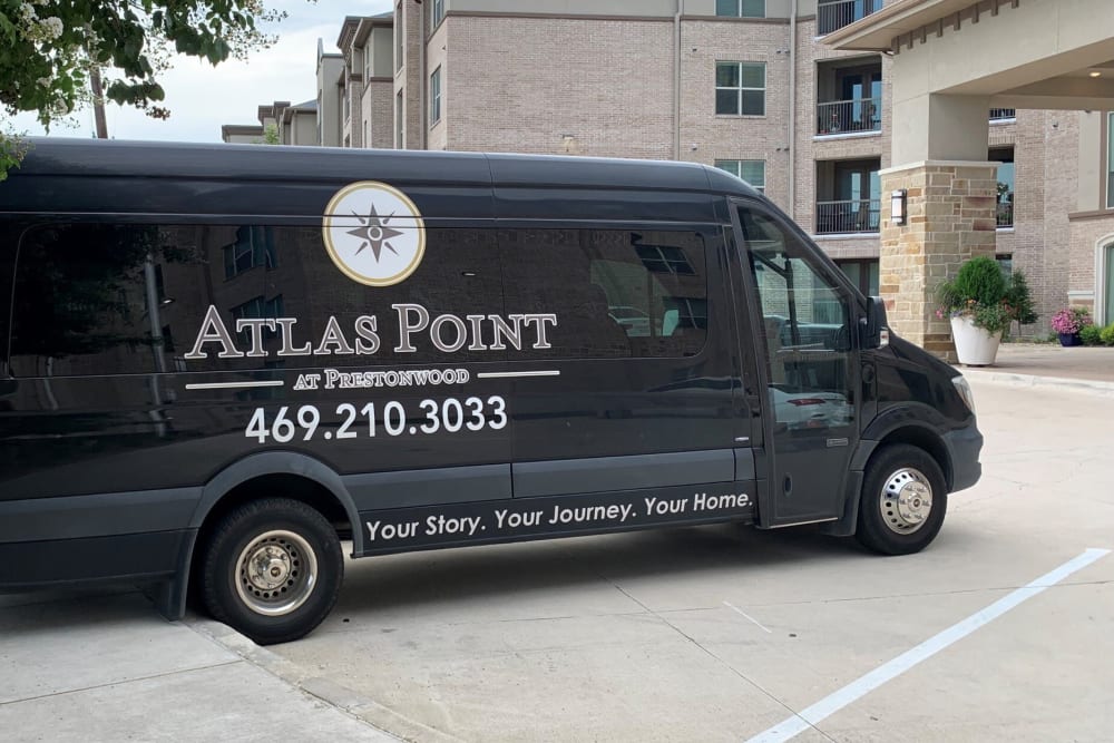 Courtesy van at Atlas Point at Prestonwood in Carrollton, Texas.