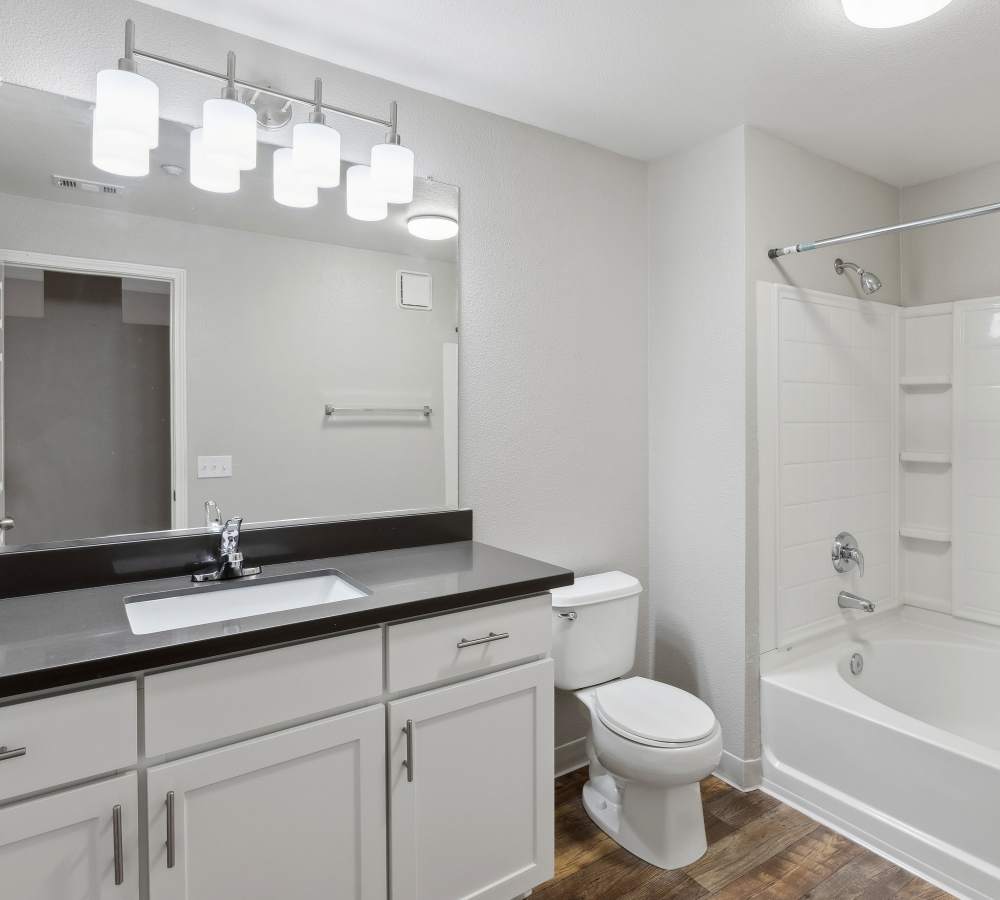 Newly Renovated Bathroom at Cross Pointe Apartment Homes in Antioch, California