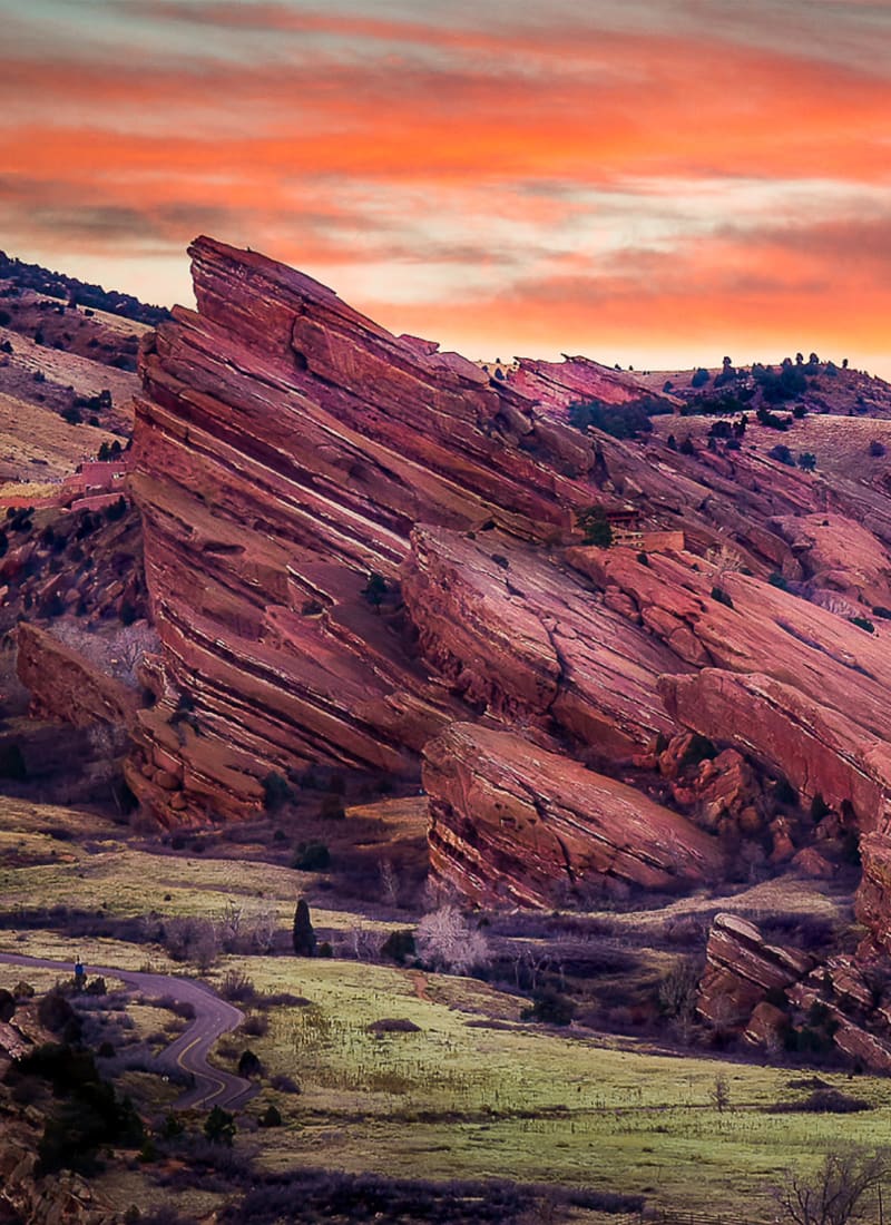 Red rock near Ashford Belmar in Lakewood, Colorado