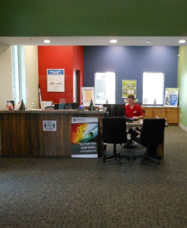 Interior of the leasing office at StorQuest Self Storage in Venice, Florida