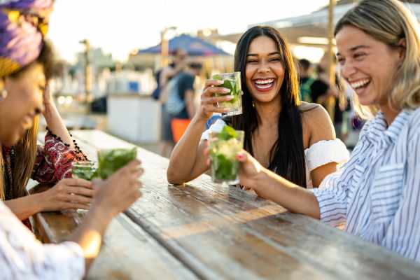 Friends having a drink in restaurant near Rosemont Windermere in Orlando, Florida