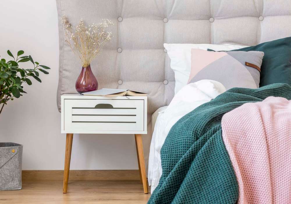 Model bedroom at Cypress Point in Mooresville, North Carolina