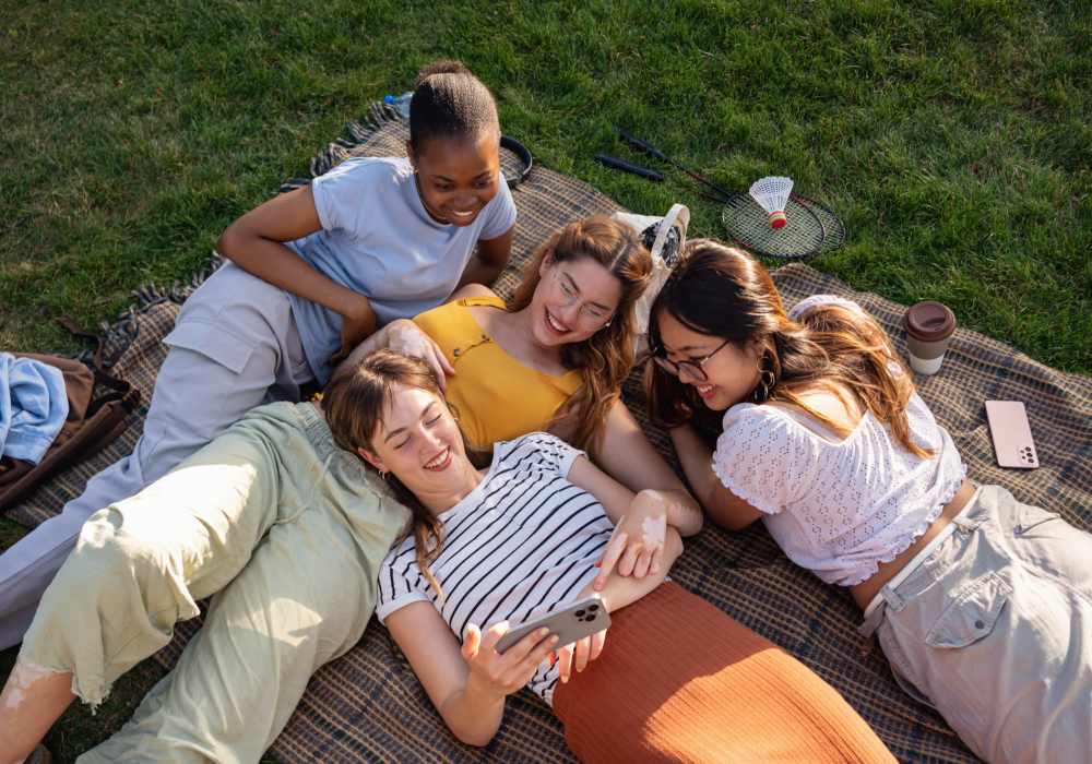 Friends in a nearby park at The Heights at Happy Valley in Happy Valley, Oregon