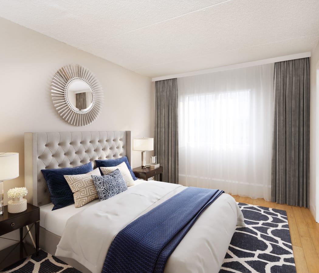 Master bedroom at Royal View Apartments in Calgary
