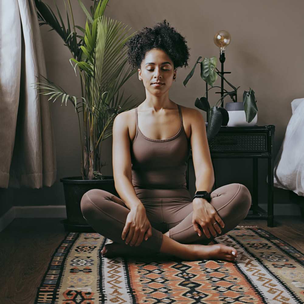Doing meditation at Koll Center in San Diego, California
