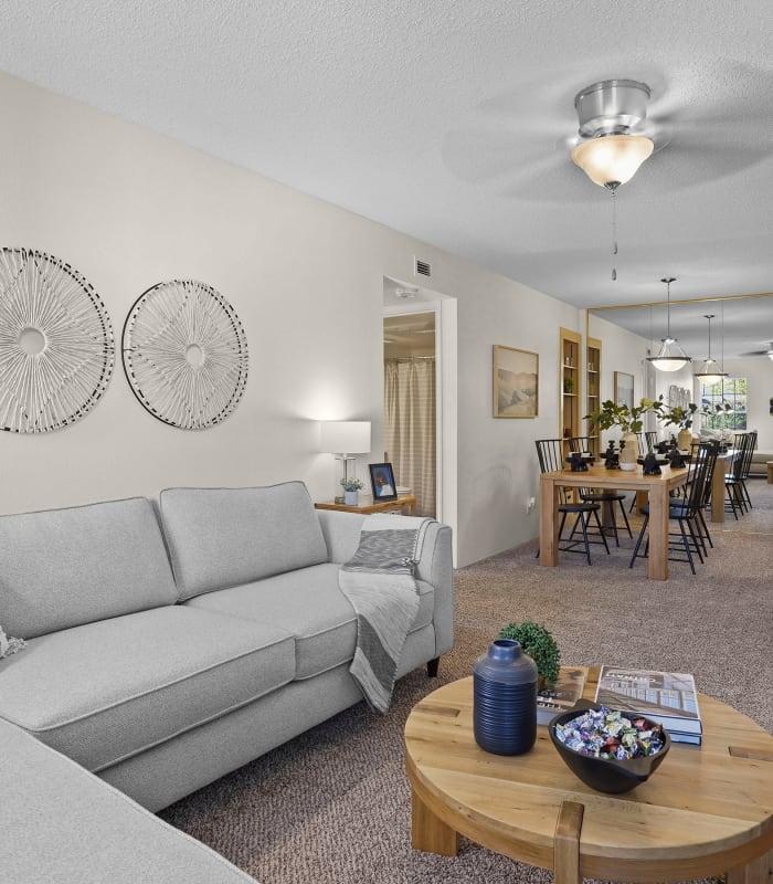 Living room at The Crest Apartments in El Paso, Texas