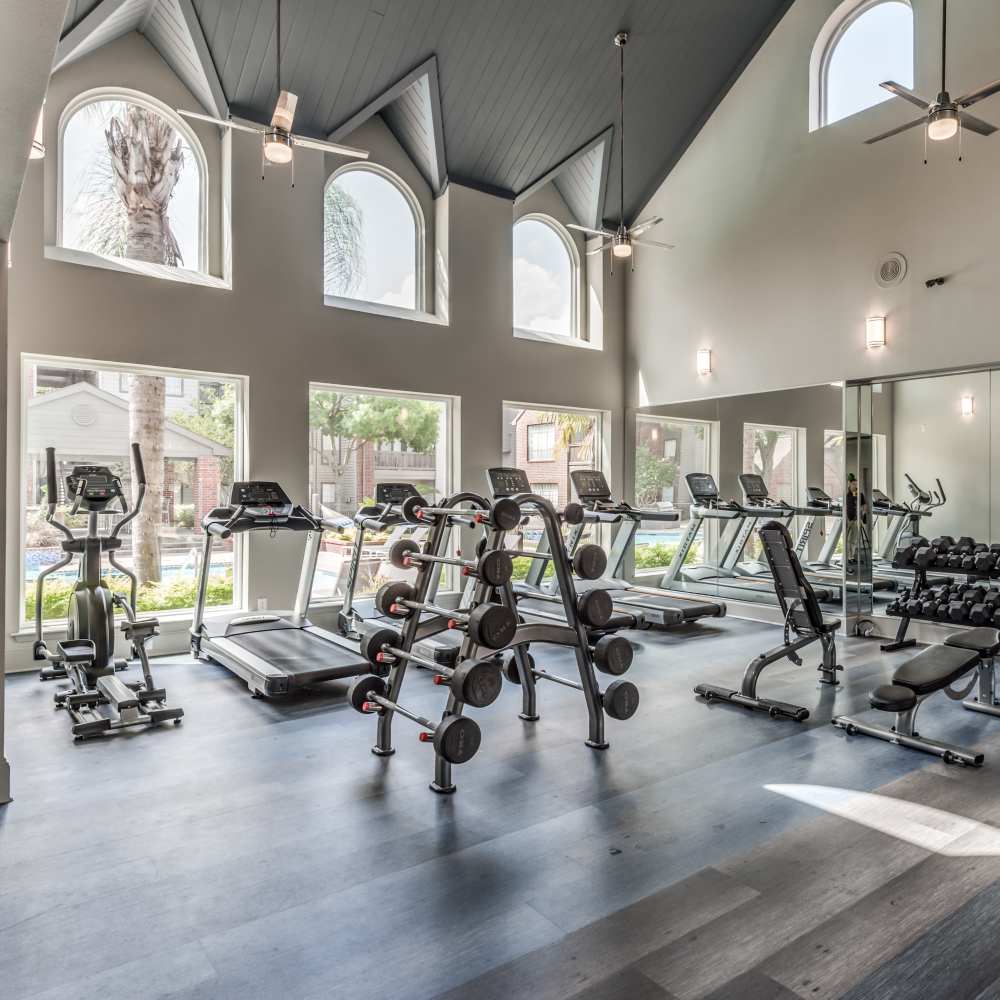 Community fitness center at The Haven On Buoy in Webster, Texas     