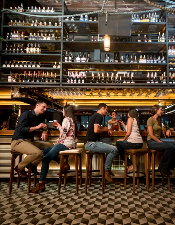 Residents out for drinks near Ingleside Apartments in North Charleston, South Carolina
