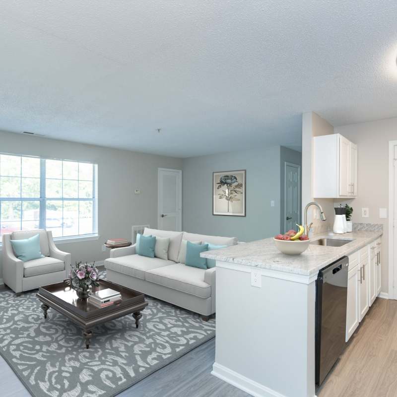 Model apartment with natural light at Arbor Grove, Stafford, Virginia