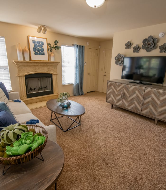 Living room at Coffee Creek Apartments in Owasso, Oklahoma