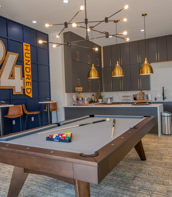 Pool table in clubhouse of 24Hundred Apartments in Oklahoma City, Oklahoma