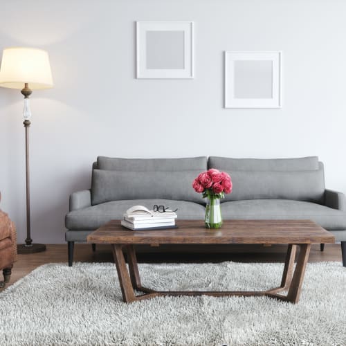 A furnished living room at Forster Hills in Oceanside, California