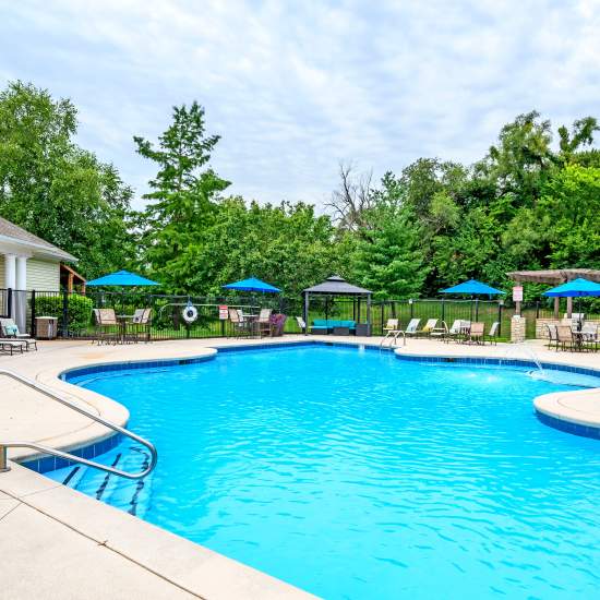 Resort-style swimming pool at Northland Heights in Kansas City, Missouri