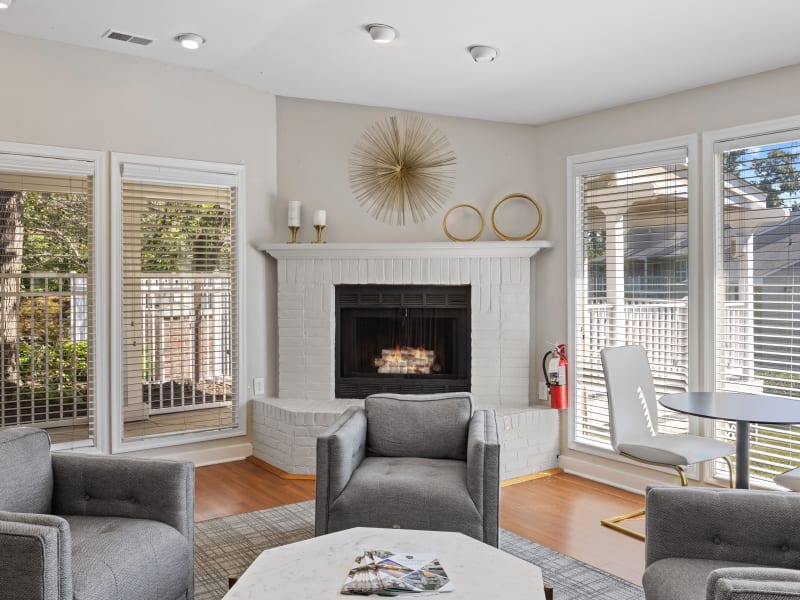 Lounge seating in the resident community clubhouse at Springwoods at Lake Ridge, in Woodbridge, VA. 