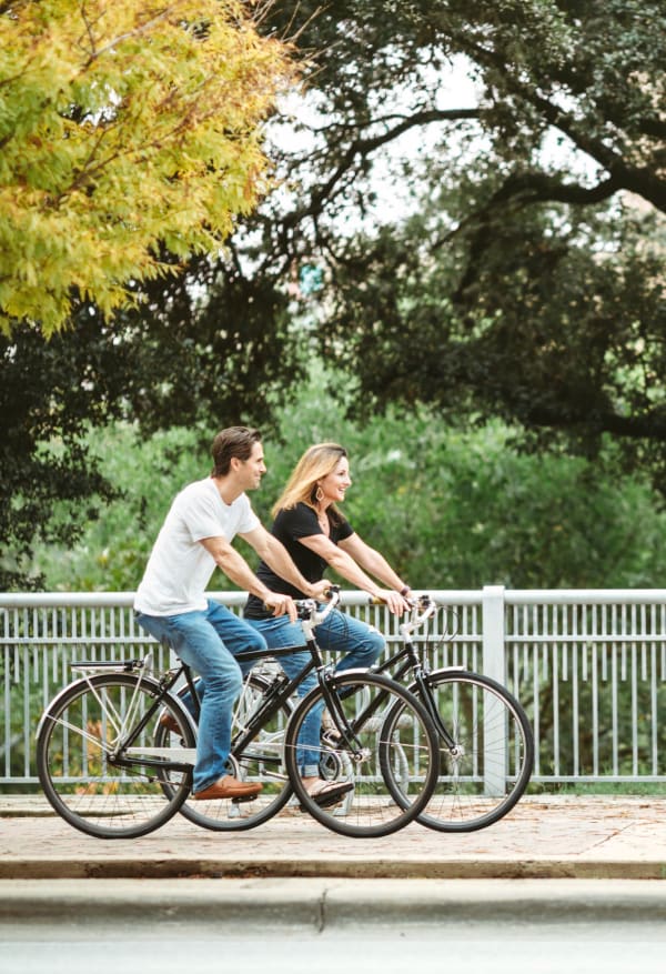 Residents biking near The Avery in Austin, Texas