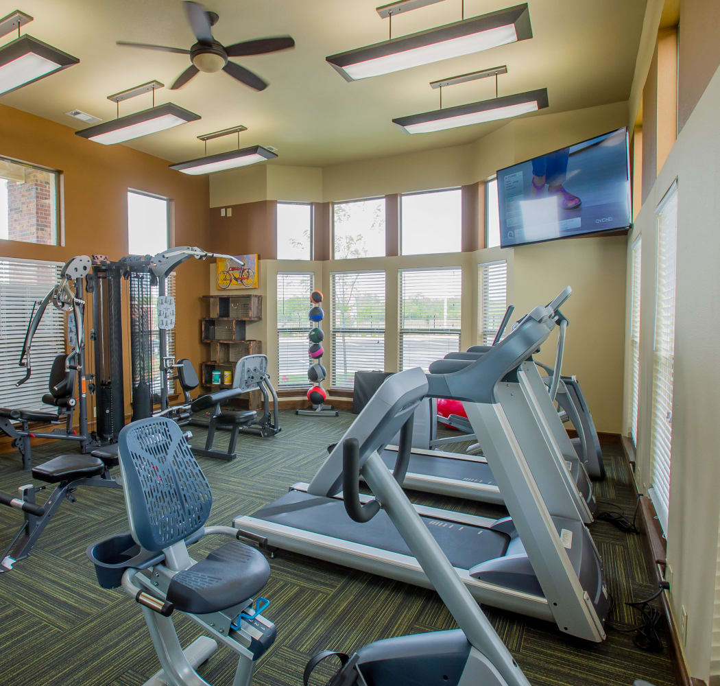 Fully equipped fitness center at Icon at Corpus Christi in Corpus Christi, Texas