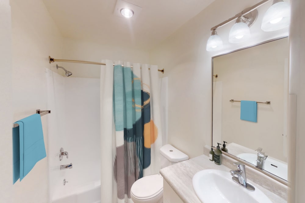 Bathroom in two-bedroom apartment at West Park Village