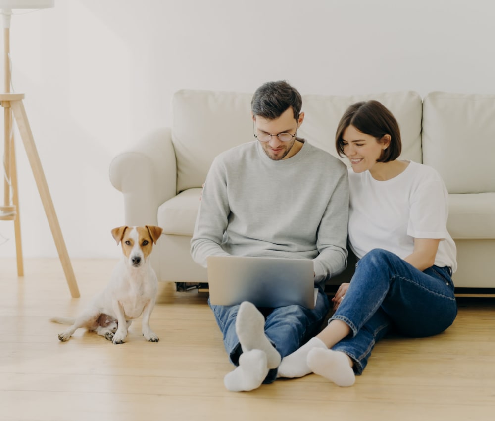 A couple researching Advantage Self Storage. 