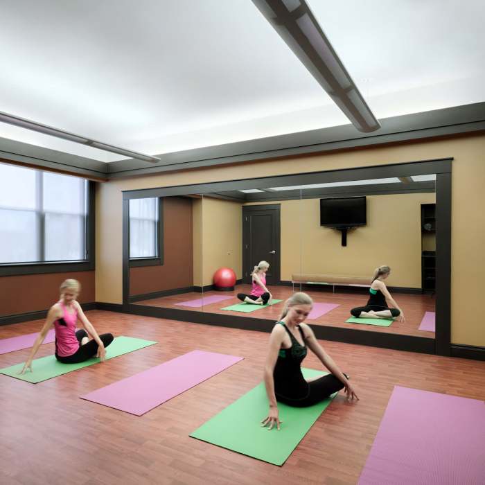 Yoga studio at Attain at Towne Place, Chesapeake, Virginia