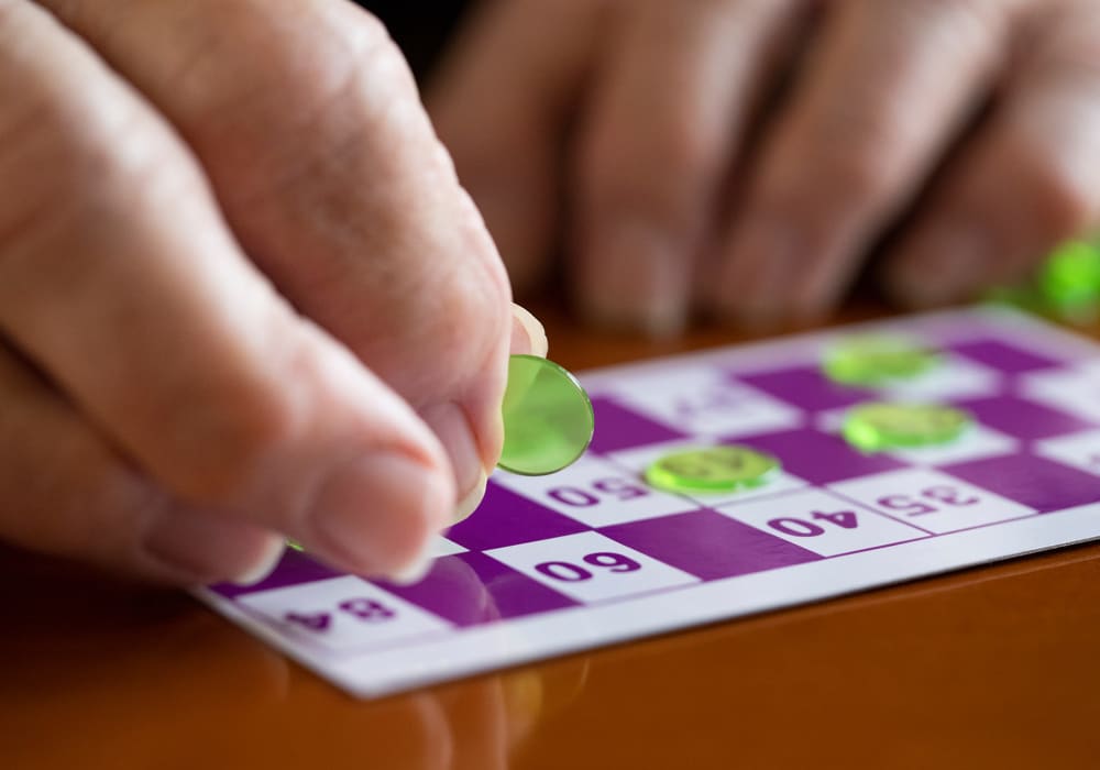 Bingo board at Montello Care Center in Montello, Wisconsin