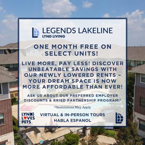 Specials at Legends Lakeline in Austin, Texas