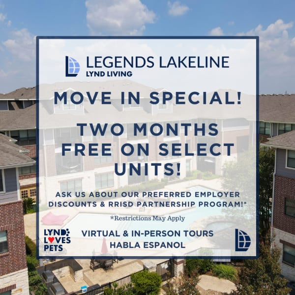 Specials at Legends Lakeline in Austin, Texas 