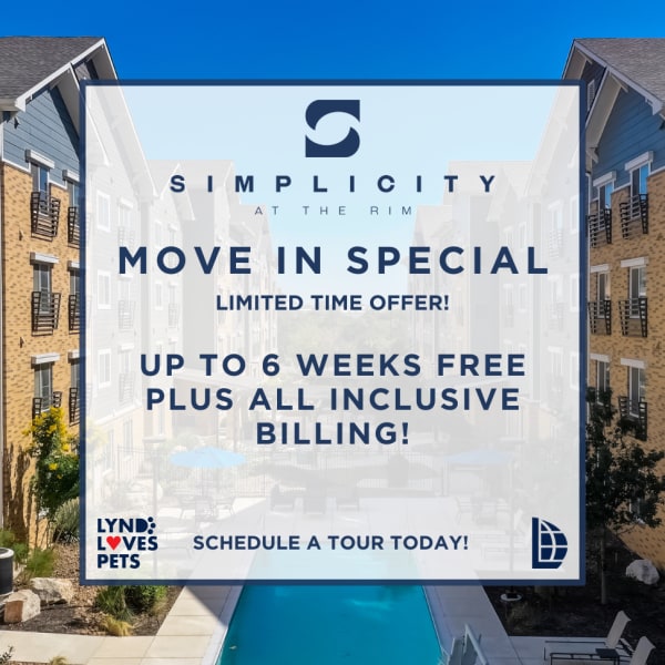 Specials at Simplicity at the Rim in San Antonio, Texas