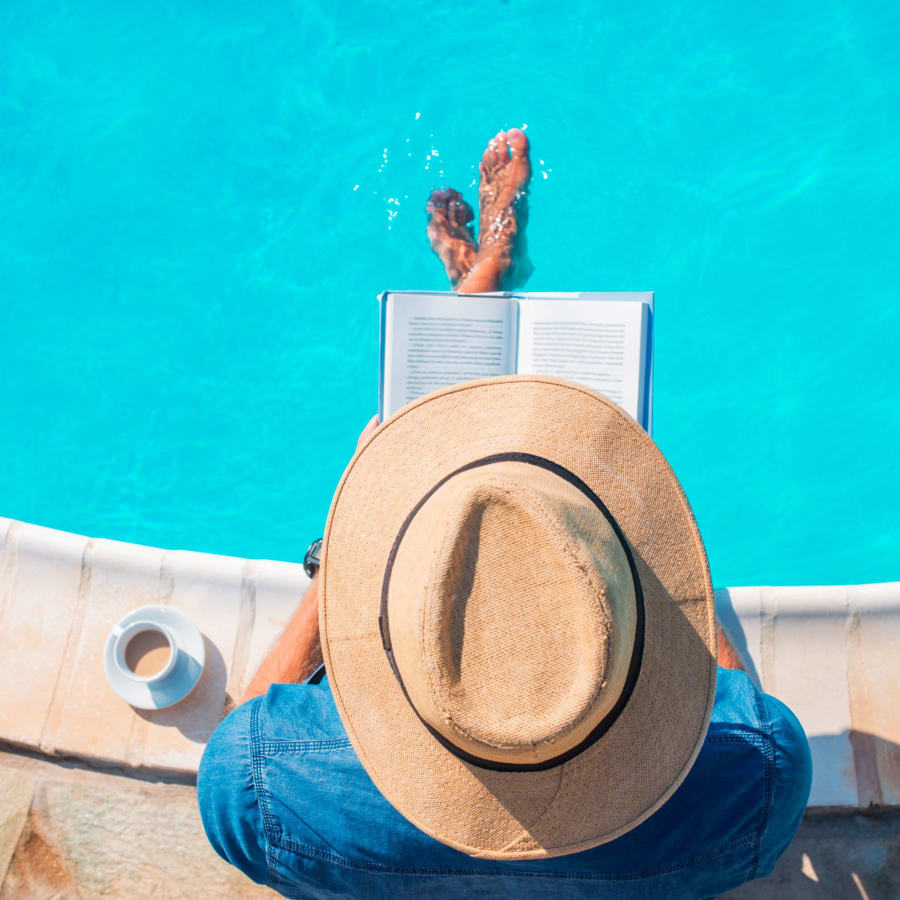 Resident at the pool at Fountains of Edenwood in Cayce, South Carolina 