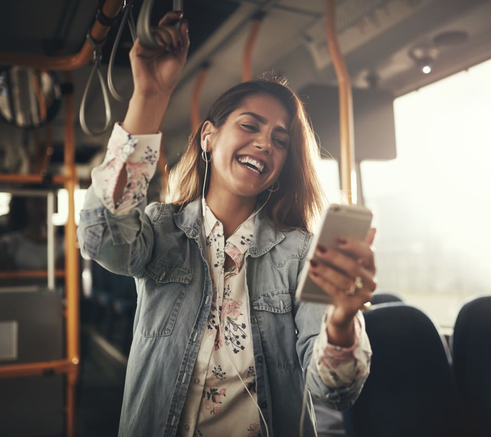 Resident student riding the bus to school from a transit stop very close to 2900 on First Apartments in Seattle, Washington