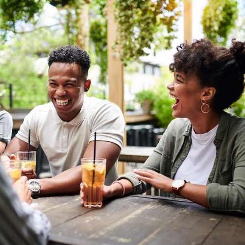 Residents having drinks near The Heights at Happy Valley in Happy Valley, Oregon