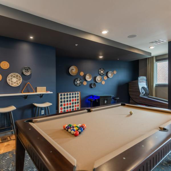 Game room at Attain at Harbour View, Suffolk, Virginia